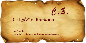Czigán Barbara névjegykártya